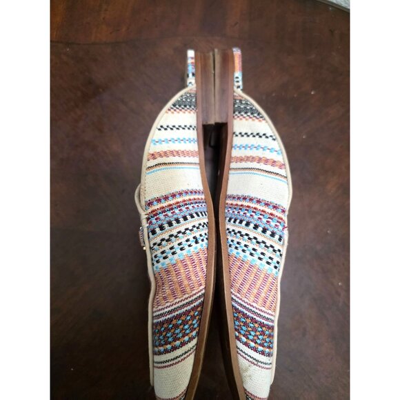 Sam Edelman Women's Clog Multicolor Textile Slip-On Loafers Gold Buckle Detail S - Picture 5 of 10